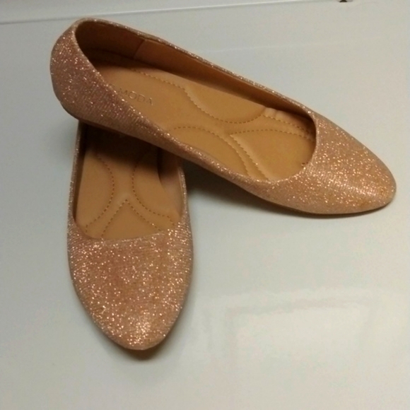Women's Top Moda ballet slipper rose gold sparkle, size 8.5 - Picture 5 of 8